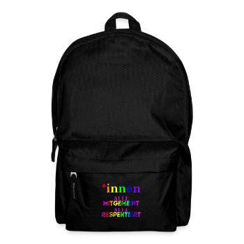 *innen alle mitgemeint, alle respektiert Geschenk - Rucksack - Schwarz - Vorne