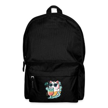 Sommer-Coolness: Katze mit Sonnenbrille - Rucksack - Schwarz - Vorne