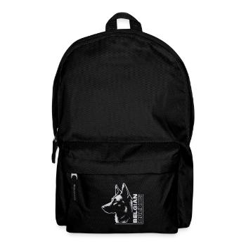 Malinois, Dog Head, Drawing Portrait Silver - Backpack - black - Front