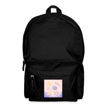 Pastellmeer Muscheln Seesterne - Rucksack - Schwarz - Vorne