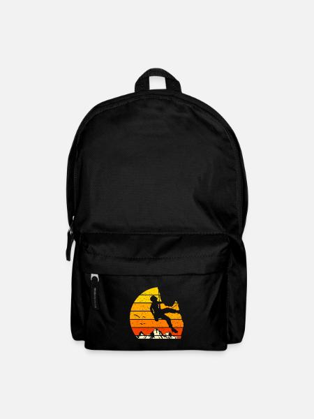 sport climbing climber climbing rock climb - Backpack - black
