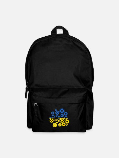 Ukraine Flagge Zahnräder Ukrainische Fahne - Rucksack - Schwarz