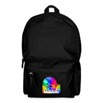 Colorful Rainbow Piano Polygon Pianist Rainbow - Backpack - black - Front