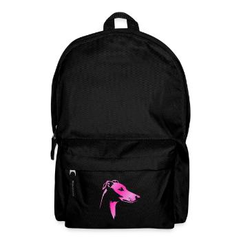 Greyhound greyhound, dog head, pink drawing - Backpack - black - Front