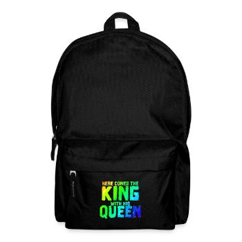 Here comes the king with his queen | Pair - Backpack - black - Front