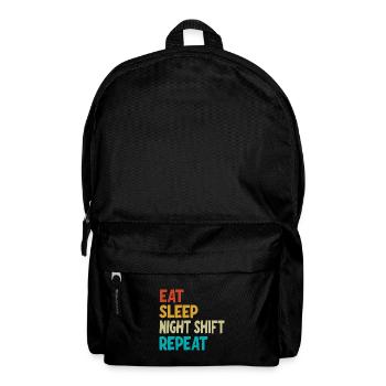 Manger Dormir Nuit Quart Répéter - Sac à dos - noir - Devant