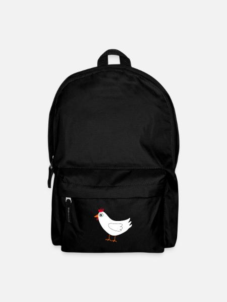 weißes Huhn lustig Geschenk Bauern Landwirte - Rucksack - Schwarz
