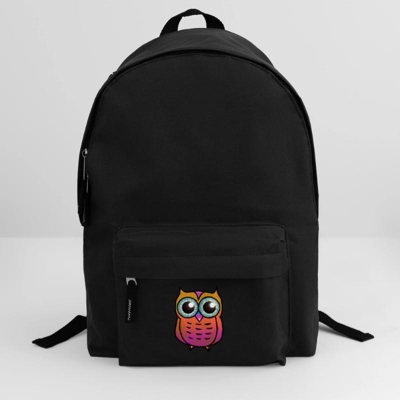 Orange und rosa Eule strukturierte haarige Eule / Süße Eule Rucksack