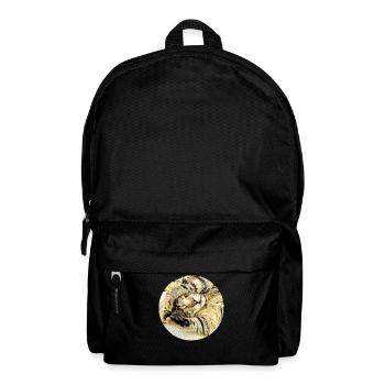 Chubby sleeping tabby cat - Backpack - black - Front