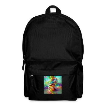 Bunte, lebendige psychedelische Wirbel - Rucksack - Schwarz - Vorne