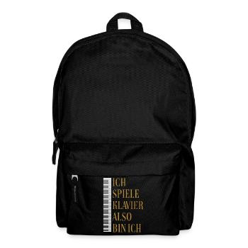 Ich spiele Klavier also bin ich - Rucksack - Schwarz - Vorne