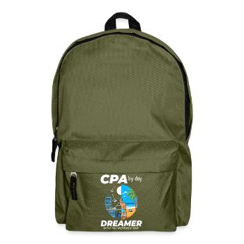 CPA Daydreams: Balancing Work and Bliss in Split - Backpack - olive green - Front