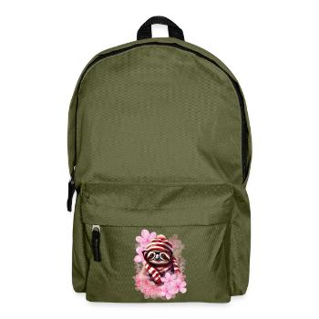 cute SLOWN with hat & scarf - Backpack - olive green - Front