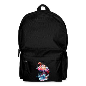 Flamant rose oiseau exotique Summer Splash rose rose - Sac à dos - noir - Devant