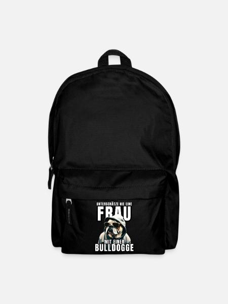 Unterschätze NIE eine Frau mit Bulldogge Hund HUND - Rucksack - Schwarz