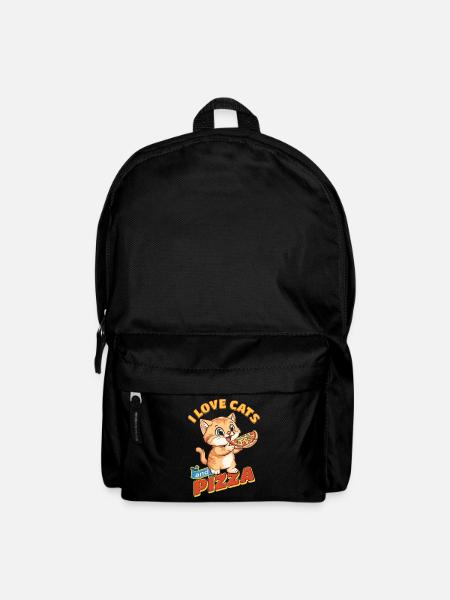 Katze I Love Cats And Pizza Lustig Witzig Humor - Rucksack - Schwarz