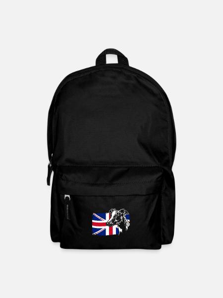 WHIPPET Union Jack Flag Dogs Wilsigns - Backpack - black