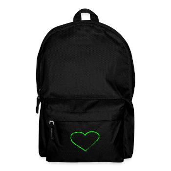 Heart green gift idea light green - Backpack - black - Front