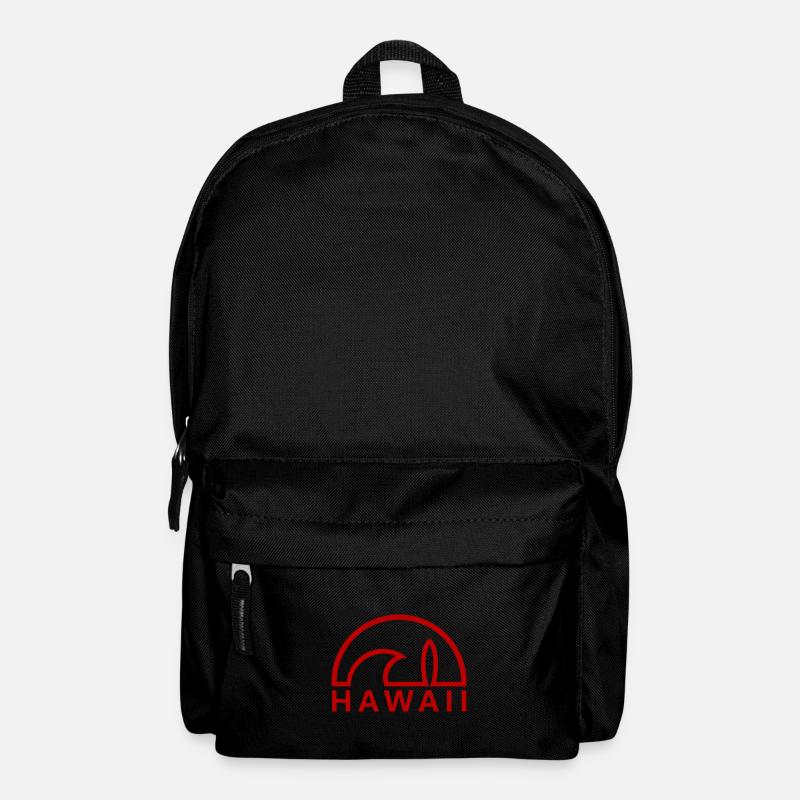 Hawaii Sonne minimalistisches rotes Surfbrett - Rucksack - Schwarz