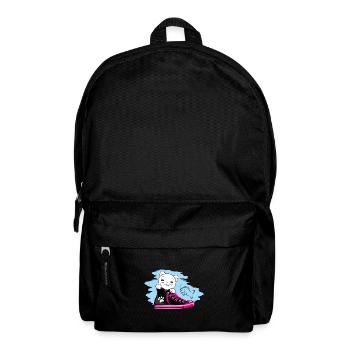 Lustiges weißes Kätzchen, das aus einem Turnschuh schaut - Rucksack - Schwarz - Vorne