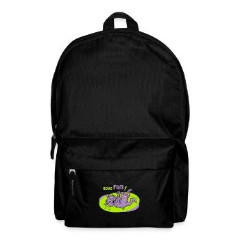 Have Fun! Funny cat motif - Backpack - black - Front