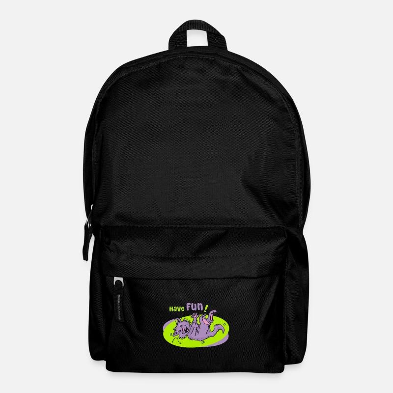 Have Fun! Witziges Katzenmotiv - Rucksack - Schwarz