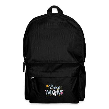 Meilleure maman. Design floral avec lapin - Sac à dos - noir - Devant