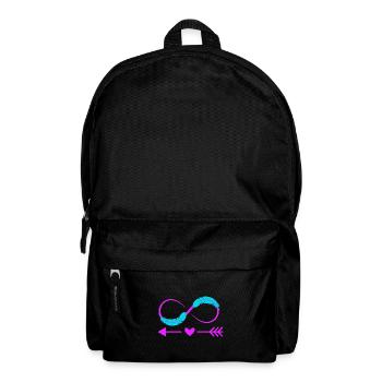 Infinity Sign Love Bow and Feather - Backpack - black - Front
