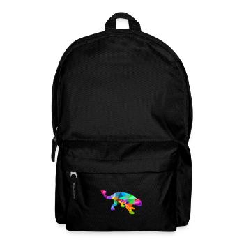 Polygone de dinosaure ankylosaure arc-en-ciel coloré - Sac à dos - noir - Devant