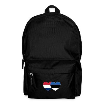 Holland Estonia Flag Heart - Backpack - black - Front