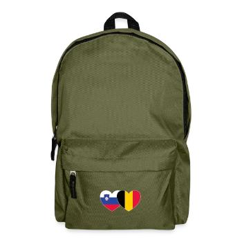 Slowenien Belgien Flagge Herz - Rucksack - Olivgrün - Vorne