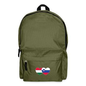 Ungarn Slovenien Flagge Herz - Rucksack - Olivgrün - Vorne