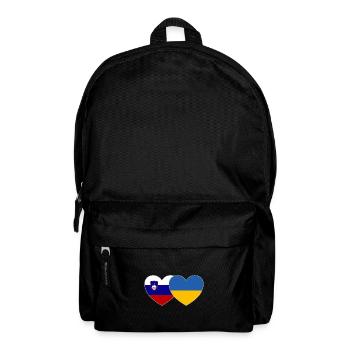 Slovenia Ukraine Flag Heart - Backpack - black - Front
