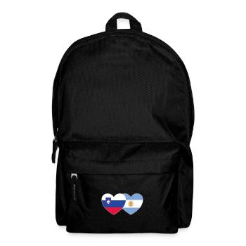 Slovenia Argentina Flag Heart - Backpack - black - Front