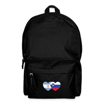 Argentina Slovenia Flag Heart - Backpack - black - Front