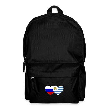 Russland Uruguay Flagge Herz - Rucksack - Schwarz - Vorne
