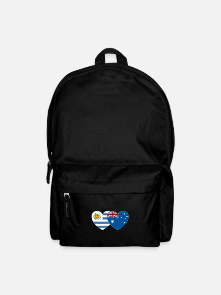 Uruguay Australien Flagge Herz - Rucksack - Schwarz