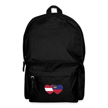 Österreich Liechtenstein Flagge Herz - Rucksack - Schwarz - Vorne