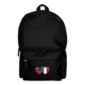 Liechtenstein Italien Flagge Herz - Rucksack - Schwarz - Vorne