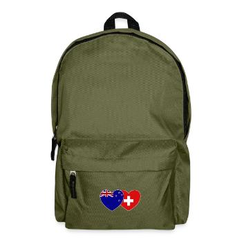 Cœur de drapeau suisse de Nouvelle-Zélande - Sac à dos - vert olive - Devant