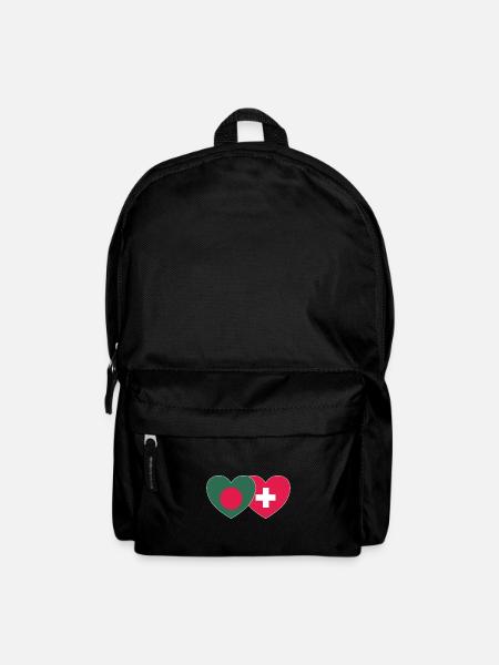 Bangladesch Schweiz Flagge Herz - Rucksack - Schwarz