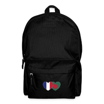 France Bangladesh Flag Heart - Backpack - black - Front