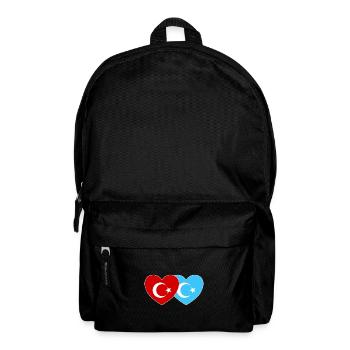 Turquie Cœur du drapeau ouïghour - Sac à dos - noir - Devant