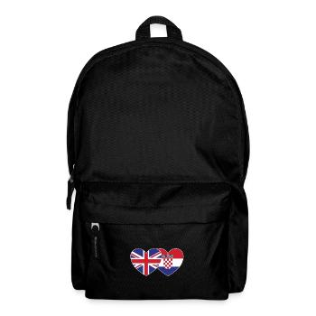 England Croatia Flag Heart - Backpack - black - Front