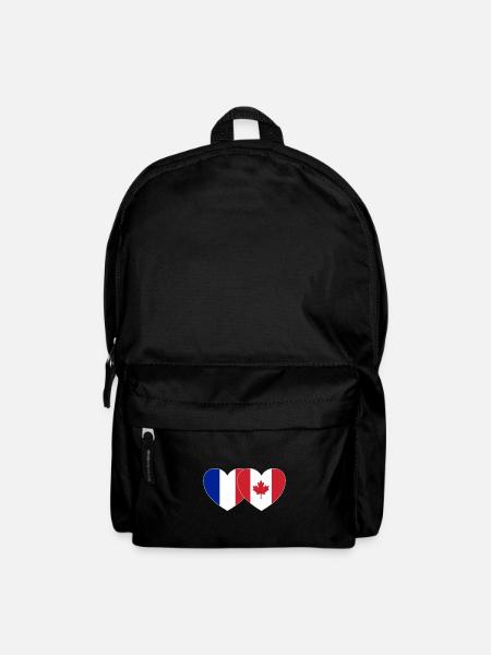 Frankreich Kanada Flagge Herz - Rucksack - Schwarz
