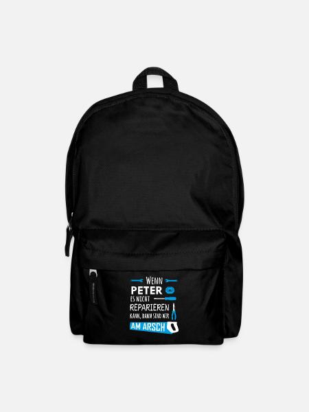 Lustiger Heimwerker und Handwerker Spruch Peter - Rucksack - Schwarz