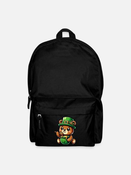Süßer Comic St. Patricks day Bär isst Honig - Rucksack - Schwarz