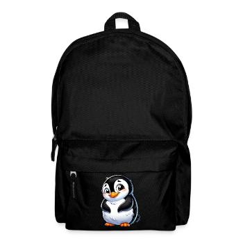 Süßer schüchterner Cartoon Pinguin - Rucksack - Schwarz - Vorne
