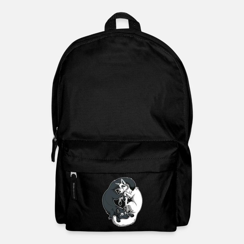 Yin Yang Foxes (bordure blanche) - Sac à dos - noir