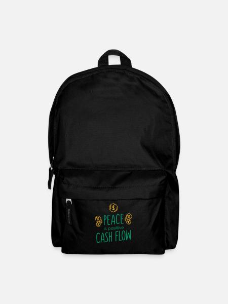 Peace is positive Cashflow funny Money Quotes - Rucksack - Schwarz